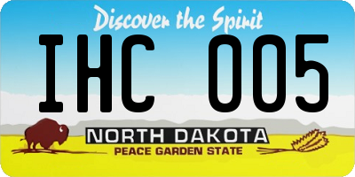 ND license plate IHC005