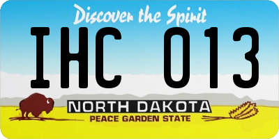 ND license plate IHC013