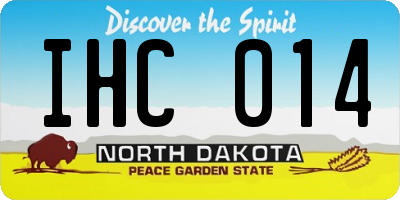 ND license plate IHC014