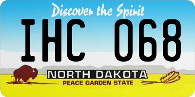 ND license plate IHC068