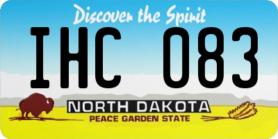 ND license plate IHC083