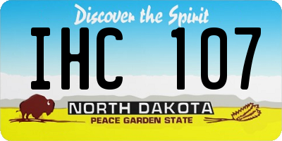 ND license plate IHC107