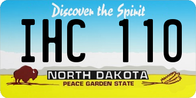 ND license plate IHC110