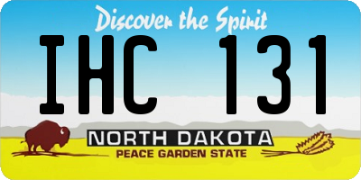 ND license plate IHC131