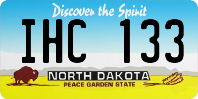 ND license plate IHC133
