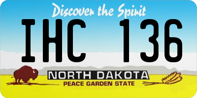 ND license plate IHC136