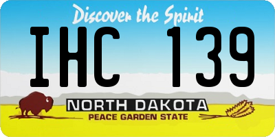 ND license plate IHC139
