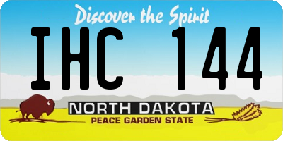 ND license plate IHC144