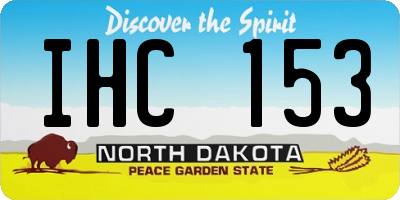 ND license plate IHC153