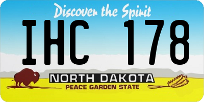 ND license plate IHC178