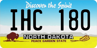ND license plate IHC180