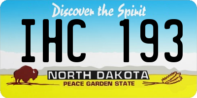ND license plate IHC193