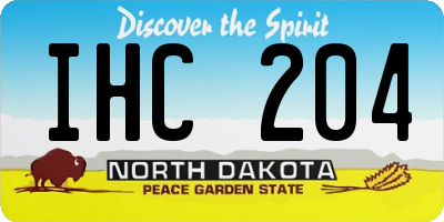 ND license plate IHC204