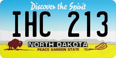ND license plate IHC213