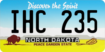 ND license plate IHC235