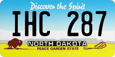 ND license plate IHC287