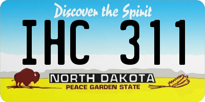 ND license plate IHC311