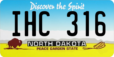 ND license plate IHC316