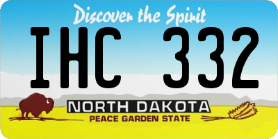 ND license plate IHC332