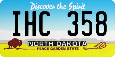 ND license plate IHC358