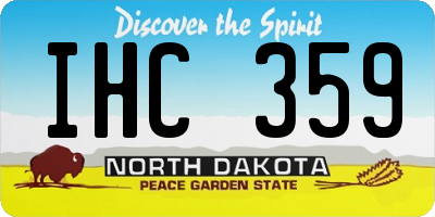 ND license plate IHC359