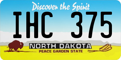 ND license plate IHC375