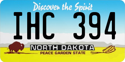 ND license plate IHC394