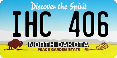 ND license plate IHC406