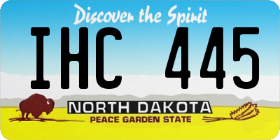 ND license plate IHC445