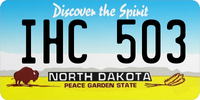 ND license plate IHC503