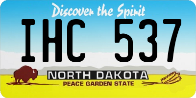 ND license plate IHC537