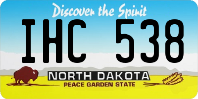 ND license plate IHC538