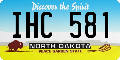 ND license plate IHC581