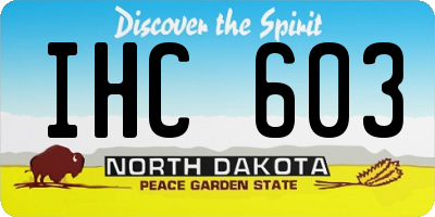 ND license plate IHC603