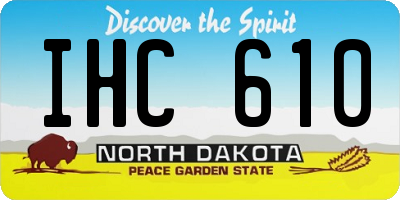 ND license plate IHC610