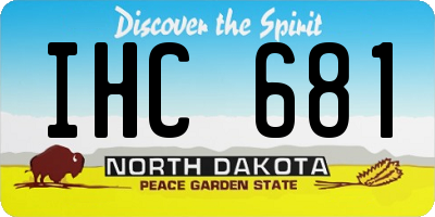 ND license plate IHC681