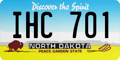 ND license plate IHC701