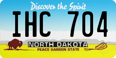 ND license plate IHC704