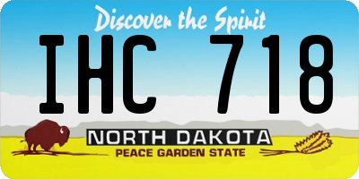 ND license plate IHC718