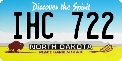 ND license plate IHC722