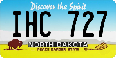 ND license plate IHC727