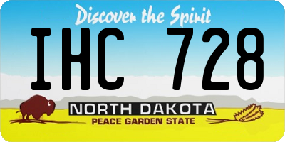 ND license plate IHC728