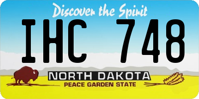 ND license plate IHC748