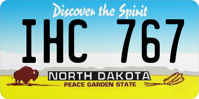 ND license plate IHC767