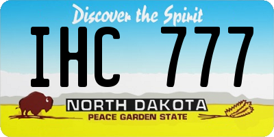 ND license plate IHC777