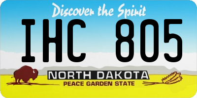 ND license plate IHC805