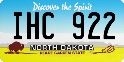 ND license plate IHC922