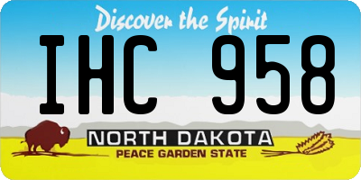 ND license plate IHC958