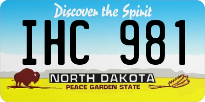 ND license plate IHC981