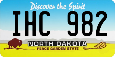 ND license plate IHC982